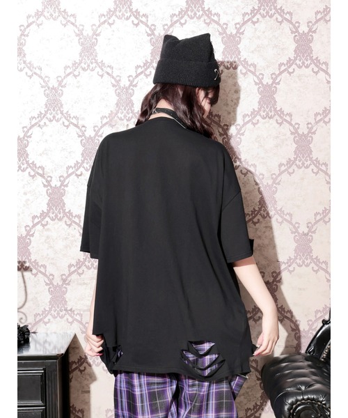 NOEMIE（ノエミー）の「病みくまチェーンユニセックスＴシャツ（Tシャツ/カットソー・レディース・ブルー/パープル/レッド/オフホワイト・M）」の13枚目の写真