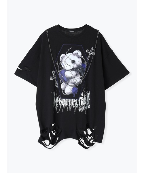 NOEMIE（ノエミー）の「病みくまチェーンユニセックスＴシャツ（Tシャツ/カットソー・レディース・ブルー/パープル/レッド/オフホワイト・M）」の16枚目の写真