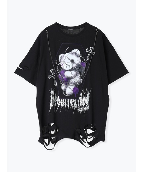 NOEMIE（ノエミー）の「病みくまチェーンユニセックスＴシャツ（Tシャツ/カットソー・レディース・ブルー/パープル/レッド/オフホワイト・M）」の17枚目の写真