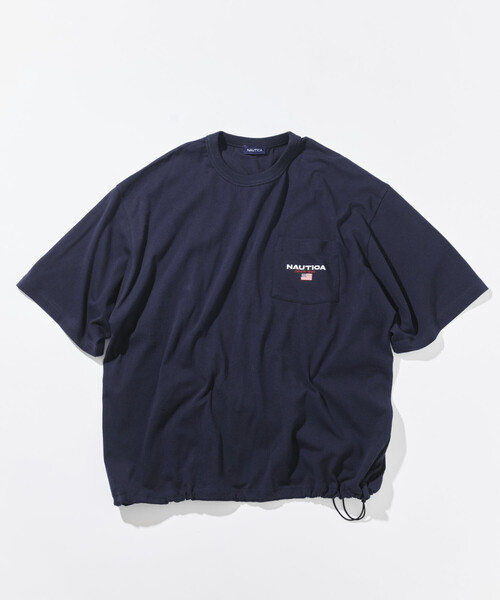NAUTICA(ノーティカ)の「NAUTICA/ノーティカ リラックスフィット フラッグロゴ ヘムコード ポケットTシャツ(Tシャツ/カットソー・メンズ・ライトグレー/ブラック/ホワイト/ネイビー・X-LARGE/LARGE/SMALL/MEDIUM)」の4枚目の写真