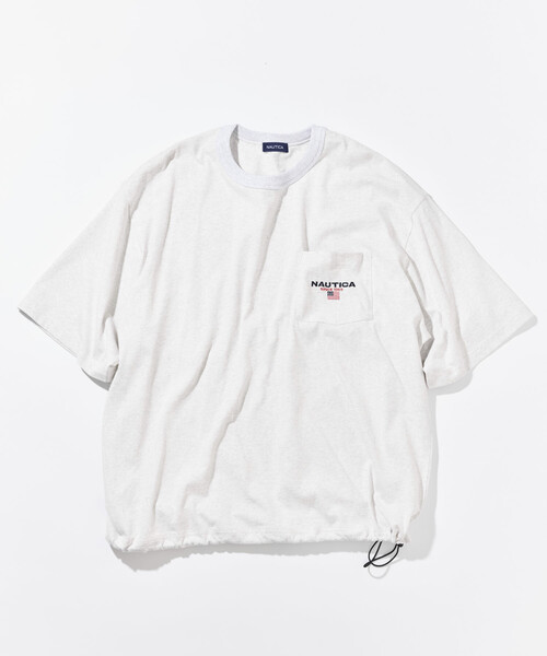 NAUTICA(ノーティカ)の「NAUTICA/ノーティカ リラックスフィット フラッグロゴ ヘムコード ポケットTシャツ(Tシャツ/カットソー・メンズ・ライトグレー/ブラック/ホワイト/ネイビー・X-LARGE/LARGE/SMALL/MEDIUM)」の1枚目の写真