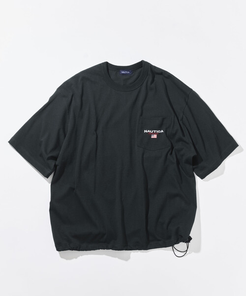 NAUTICA(ノーティカ)の「NAUTICA/ノーティカ リラックスフィット フラッグロゴ ヘムコード ポケットTシャツ(Tシャツ/カットソー・メンズ・ライトグレー/ブラック/ホワイト/ネイビー・X-LARGE/LARGE/SMALL/MEDIUM)」の3枚目の写真