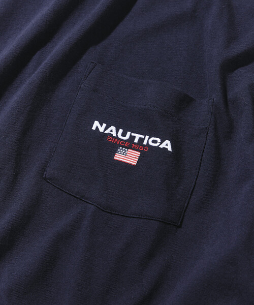 NAUTICA(ノーティカ)の「NAUTICA/ノーティカ リラックスフィット フラッグロゴ ヘムコード ポケットTシャツ(Tシャツ/カットソー・メンズ・ライトグレー/ブラック/ホワイト/ネイビー・X-LARGE/LARGE/SMALL/MEDIUM)」の6枚目の写真