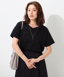 GALLORIA | 【接触冷感】ネックレス付Vネックプルオーバー(Tシャツ/カットソー)