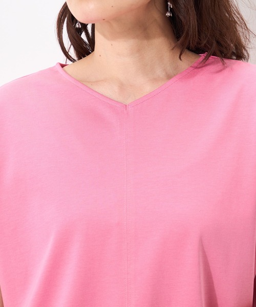 GALLORIA(ギャローリア)の「【接触冷感】ネックレス付Vネックプルオーバー(Tシャツ/カットソー・レディース・ホワイト/ブラック/ピンク・L/LL/M/S)」の9枚目の写真