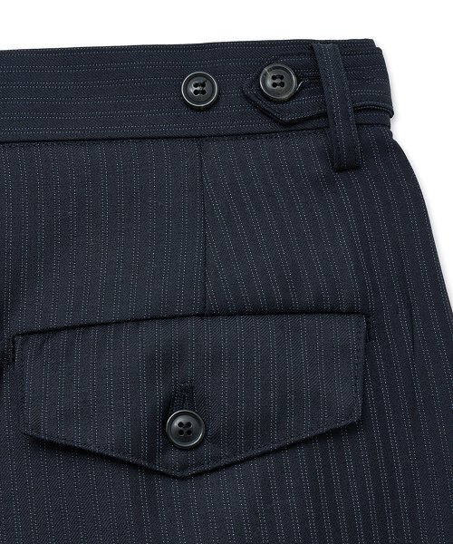 NOIRER（ノイア）の「ウールストライプワンタックワイドスラックス（ネイビー）（スラックス・メンズ・その他・48/50/52）」の6枚目の写真