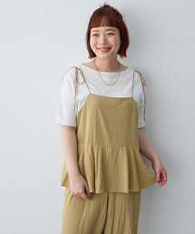 【anyfee/大きいサイズ】着てサラ汗じみ防止ボートネックTシャツ《接触冷感・吸水速乾》(2026SS)