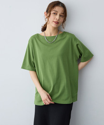 【anyfee/大きいサイズ】着てサラ汗じみ防止ボートネックTシャツ《接触冷感・吸水速乾》(2026SS)