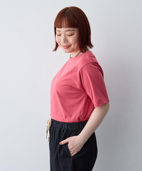 anyfee（エニフィー）の「【anyfee/大きいサイズ】着てサラ汗じみ防止ボートネックTシャツ《接触冷感・吸水速乾》（2026SS）（Tシャツ/カットソー・レディース・チャコール/ブルー/グリーン/ブラック/ピンク/オフホワイト・LL/3L/4L/5L）」の22枚目の写真