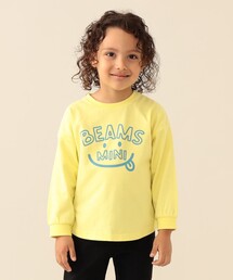 BEAMS mini | スマイル ビッグ ロングスリーブ Tシャツ 2026FW(90~140cm)通園 通学 カジュアル プチプラ キッズ(Tシャツ/カットソー)
