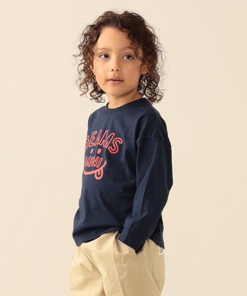 BEAMS mini(ビームスミニ)の「スマイル ビッグ ロングスリーブ Tシャツ 2026FW(90~140cm)通園 通学 カジュアル プチプラ キッズ(Tシャツ/カットソー・キッズ・ピンク/イエロー/ネイビー/ホワイト系その他5・100/90/140/130/120/110)」の9枚目の写真