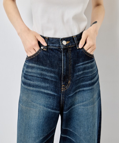 JOHN LAWRENCE SULLIVAN(ジョンローレンスサリバン)の「【JOHN LAWRENCE SULLIVAN/ジョンローレンスサリバン】《STUDIOUS別注》 WASHED DENIM CUT OUT WIDE PANTS/ウォッシュドデニムカットアウトワイドパンツ(デニムパンツ・レディース・ブラック/ダークインディゴブルー・XS/M/S)」の22枚目の写真