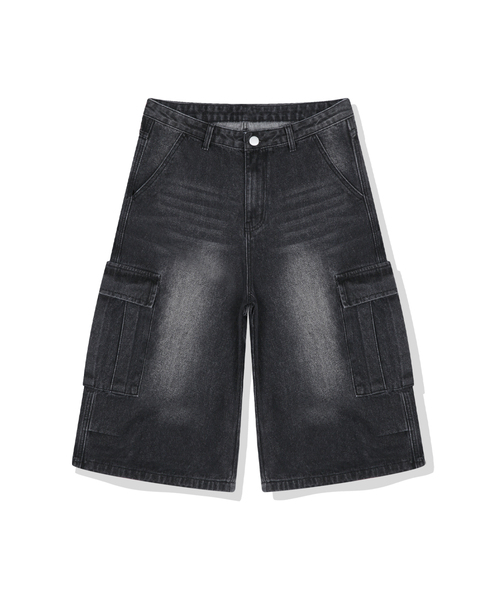 BASIC LABEL（ベーシックラベル）の「Lily Cargo Capri Bermuda Denim Shorts Pants 5 Color [BLSD_8501]（その他パンツ・レディース・ネイビー/グレー/ブラック/マルチ/ブルー・2XL/X-LARGE/LARGE/MEDIUM/SMALL/X-SMALL）」の2枚目の写真