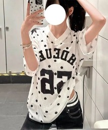メッシュビッグシルエットナンバリング T シャツ