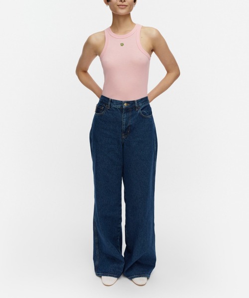 marimekko(マリメッコ)の「【一部店舗・オンラインストア限定】【kioski】 Kupla Unikko / Placement tank top(タンクトップ・レディース・ベビーピンク/グリーン・MEDIUM/SMALL)」の1枚目の写真