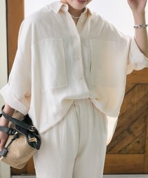 RIVE DROITE | 【手洗い可/セットアップ対応可能】ガーメントダイ麻混ドルマンシャツ（夏服）(シャツ/ブラウス)