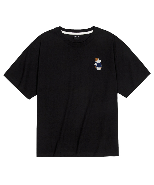 OKSTAR(オクスター)の「クールコットンバッグ三色ニャン刺繍半袖Tシャツ(Tシャツ/カットソー・レディース・ホワイト/ブラック/ダークグリーン/クリーム・SMALL/MEDIUM/LARGE/X-LARGE/XX-LARGE)」の7枚目の写真