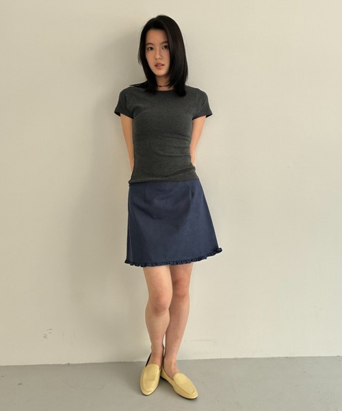 FUULLY STUDIO(フーリィーステューディオ)の「ベーシックラグランTEE(Tシャツ/カットソー・レディース・チャコールグレー/イエロー/ブルー・FREE)」の9枚目の写真