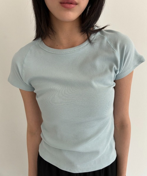 FUULLY STUDIO(フーリィーステューディオ)の「ベーシックラグランTEE(Tシャツ/カットソー・レディース・チャコールグレー/イエロー/ブルー・FREE)」の10枚目の写真