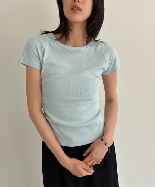 FUULLY STUDIO(フーリィーステューディオ)の「ベーシックラグランTEE(Tシャツ/カットソー・レディース・チャコールグレー/イエロー/ブルー・FREE)」の11枚目の写真
