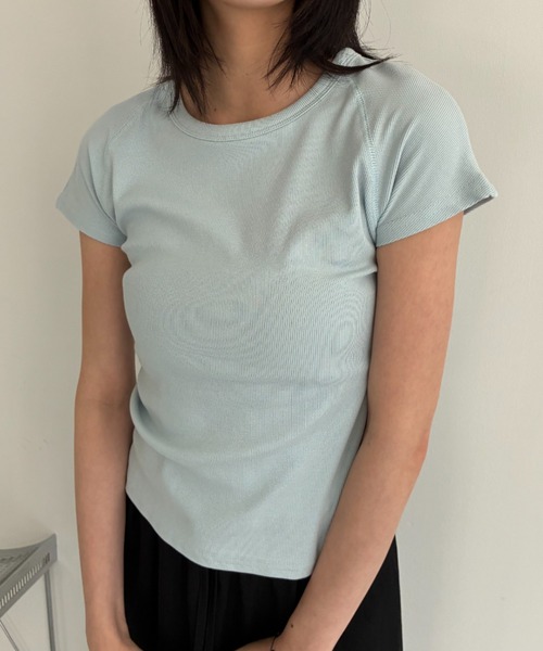 FUULLY STUDIO(フーリィーステューディオ)の「ベーシックラグランTEE(Tシャツ/カットソー・レディース・チャコールグレー/イエロー/ブルー・FREE)」の13枚目の写真