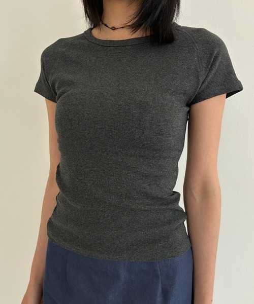 FUULLY STUDIO(フーリィーステューディオ)の「ベーシックラグランTEE(Tシャツ/カットソー・レディース・チャコールグレー/イエロー/ブルー・FREE)」の16枚目の写真