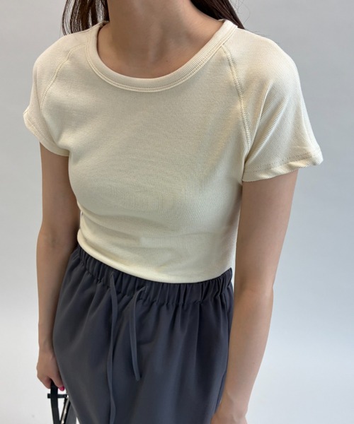 FUULLY STUDIO(フーリィーステューディオ)の「ベーシックラグランTEE(Tシャツ/カットソー・レディース・チャコールグレー/イエロー/ブルー・FREE)」の17枚目の写真