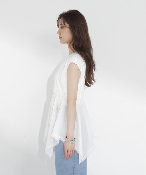 PROPORTION BODY DRESSING(プロポーションボディドレッシング)の「<E>ハンカチーフカットトップス / 1216267703(Tシャツ/カットソー・レディース・ブラック/ホワイト・FREE)」の3枚目の写真