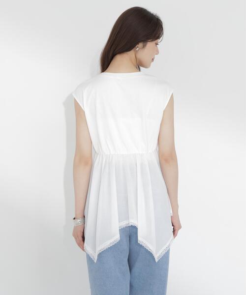 PROPORTION BODY DRESSING(プロポーションボディドレッシング)の「<E>ハンカチーフカットトップス / 1216267703(Tシャツ/カットソー・レディース・ブラック/ホワイト・FREE)」の4枚目の写真