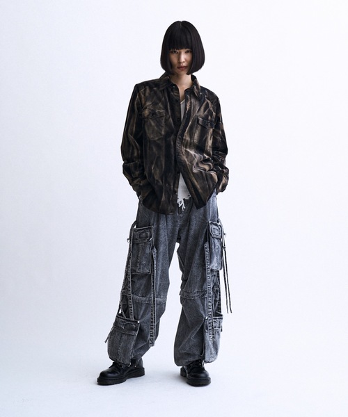 PHILTHEORY(フィルセオリー)の「Faded velour Shirt / フェイデットベロアシャツ(シャツ/ブラウス・メンズ・パープル/ブラック・2/1/3)」の4枚目の写真