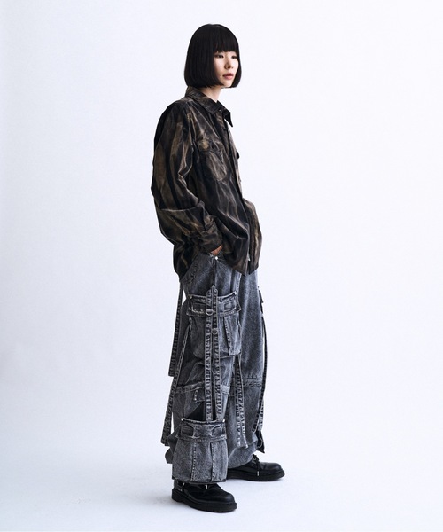 PHILTHEORY(フィルセオリー)の「Faded velour Shirt / フェイデットベロアシャツ(シャツ/ブラウス・メンズ・パープル/ブラック・2/1/3)」の5枚目の写真