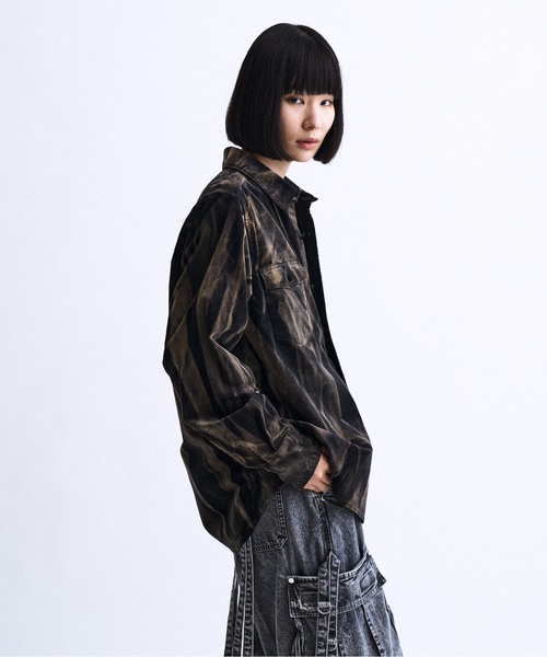 PHILTHEORY(フィルセオリー)の「Faded velour Shirt / フェイデットベロアシャツ(シャツ/ブラウス・メンズ・パープル/ブラック・2/1/3)」の7枚目の写真