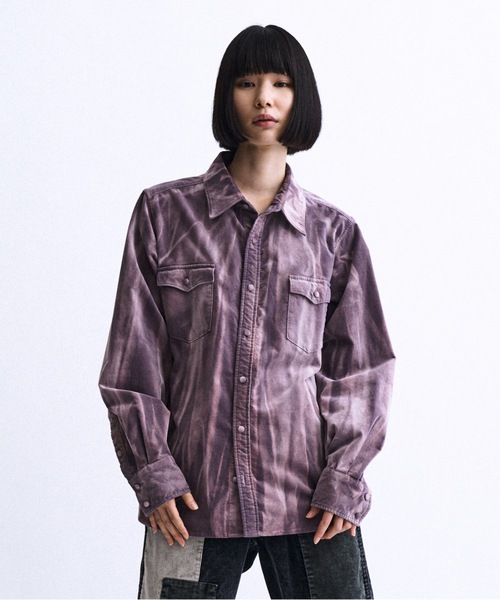 PHILTHEORY(フィルセオリー)の「Faded velour Shirt / フェイデットベロアシャツ(シャツ/ブラウス・メンズ・パープル/ブラック・2/1/3)」の9枚目の写真