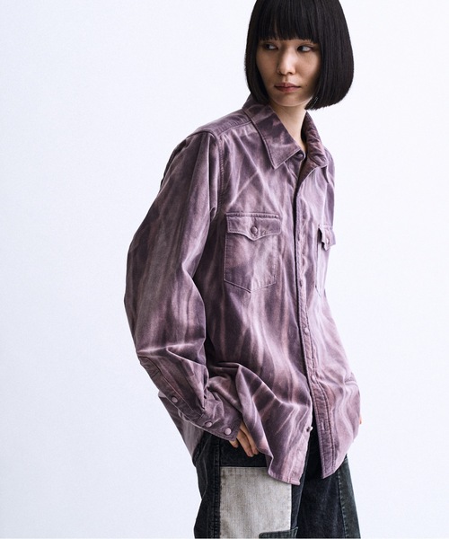PHILTHEORY(フィルセオリー)の「Faded velour Shirt / フェイデットベロアシャツ(シャツ/ブラウス・メンズ・パープル/ブラック・2/1/3)」の11枚目の写真