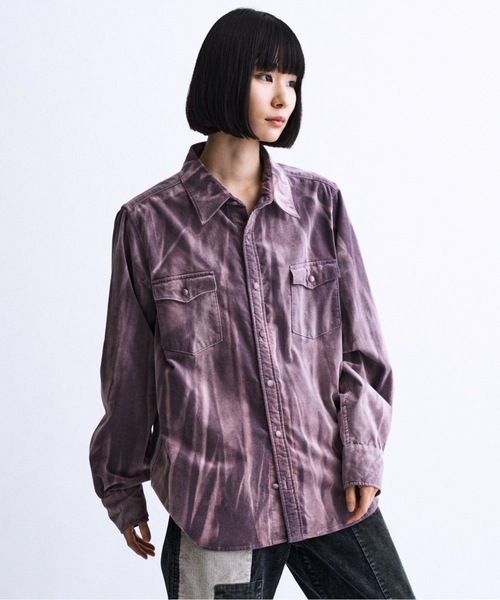 PHILTHEORY(フィルセオリー)の「Faded velour Shirt / フェイデットベロアシャツ(シャツ/ブラウス・メンズ・パープル/ブラック・2/1/3)」の12枚目の写真
