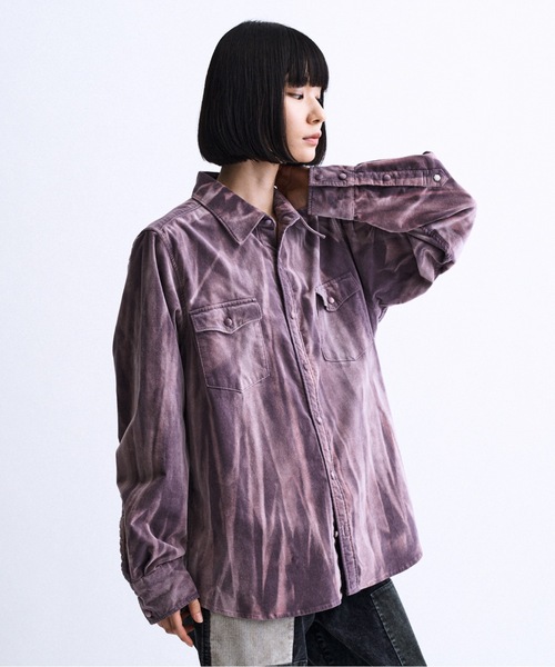 PHILTHEORY(フィルセオリー)の「Faded velour Shirt / フェイデットベロアシャツ(シャツ/ブラウス・メンズ・パープル/ブラック・2/1/3)」の13枚目の写真