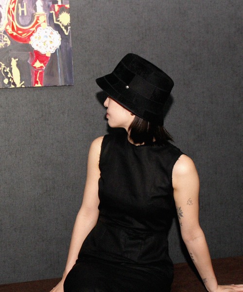 キジマタカユキ BLACK DENIM BUCKET HAT ハット PATCHWORK BUCKET HAT（ハット）｜KIJIMA TAKAYUKI（キジマ タカユキ