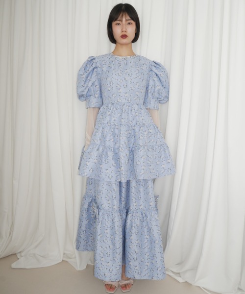 HONEY MI HONEY（ハニーミーハニー）の「line stone ribbon tulle tops（Tシャツ/カットソー・レディース・ピンク/サックスブルー/クリーム・FREE）」の9枚目の写真