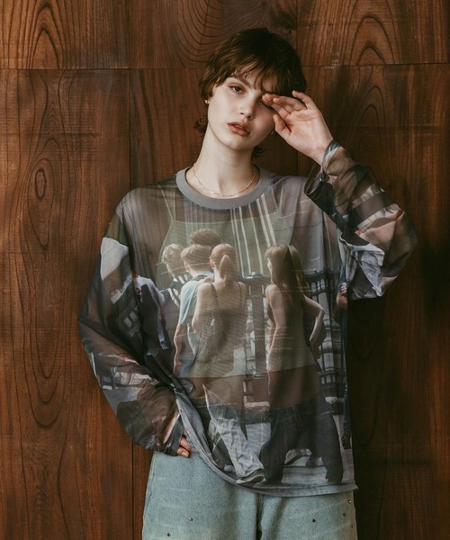Knuth Marf(クヌースマーフ)の「Knuth Marf / クヌースマーフ school sheer long-sleeve tee(Tシャツ/カットソー・レディース・グレー・FREE)」の3枚目の写真