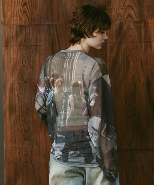 Knuth Marf(クヌースマーフ)の「Knuth Marf / クヌースマーフ school sheer long-sleeve tee(Tシャツ/カットソー・レディース・グレー・FREE)」の4枚目の写真