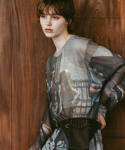 Knuth Marf(クヌースマーフ)の「Knuth Marf / クヌースマーフ school sheer long-sleeve tee(Tシャツ/カットソー・レディース・グレー・FREE)」の7枚目の写真