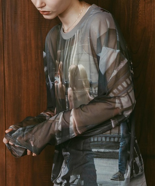 Knuth Marf(クヌースマーフ)の「Knuth Marf / クヌースマーフ school sheer long-sleeve tee(Tシャツ/カットソー・レディース・グレー・FREE)」の9枚目の写真