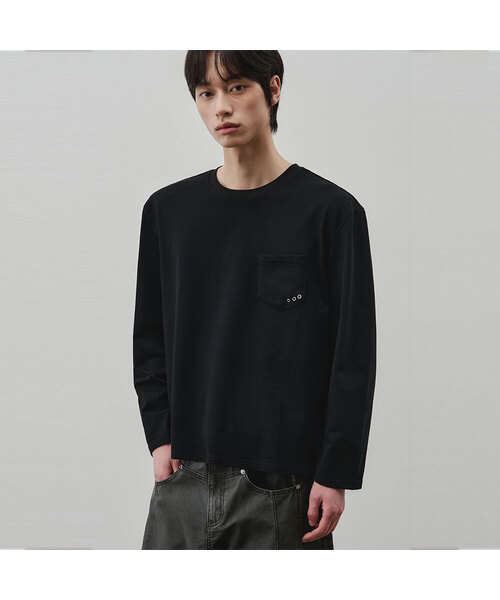 ALYSS（アリス）の「フロウアイレットポケットクロップTシャツ[3COLOR]（Tシャツ/カットソー・メンズ・ホワイト/ブラック/チャコール・MEDIUM/LARGE/X-LARGE）」の2枚目の写真