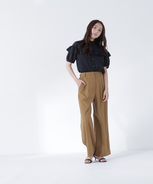 NATURAL BEAUTY BASIC(ナチュラルビューティーベーシック)の「フロッキードットフリルブラウス(シャツ/ブラウス・レディース・ホワイト系その他/ベージュ系その他/ブラック系その他2・フリ-)」の16枚目の写真