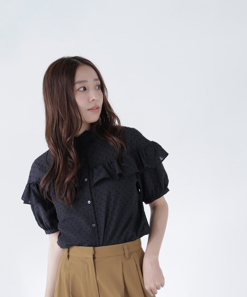 NATURAL BEAUTY BASIC(ナチュラルビューティーベーシック)の「フロッキードットフリルブラウス(シャツ/ブラウス・レディース・ホワイト系その他/ベージュ系その他/ブラック系その他2・フリ-)」の21枚目の写真