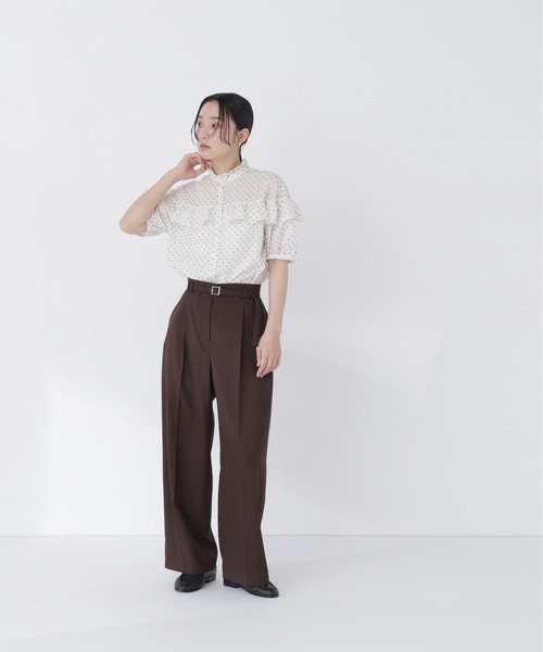 NATURAL BEAUTY BASIC(ナチュラルビューティーベーシック)の「フロッキードットフリルブラウス(シャツ/ブラウス・レディース・ホワイト系その他/ベージュ系その他/ブラック系その他2・フリ-)」の8枚目の写真