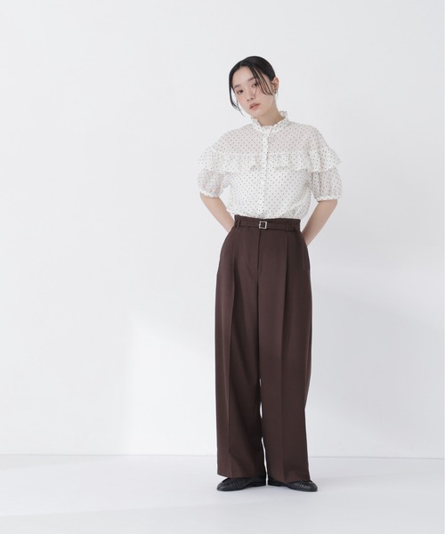 NATURAL BEAUTY BASIC(ナチュラルビューティーベーシック)の「フロッキードットフリルブラウス(シャツ/ブラウス・レディース・ホワイト系その他/ベージュ系その他/ブラック系その他2・フリ-)」の10枚目の写真