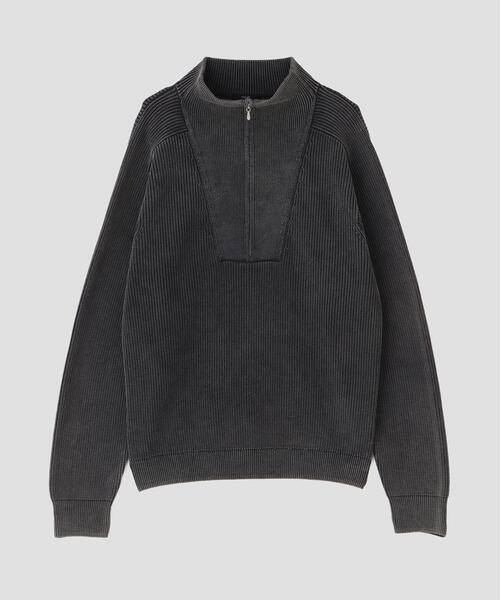 YLEVE(イレーヴ)の「YLEVE / FADED STONEWASH KNIT ZIP PULLOVER(ニット/セーター・メンズ・グレー/レッド/ネイビー・5)」の2枚目の写真