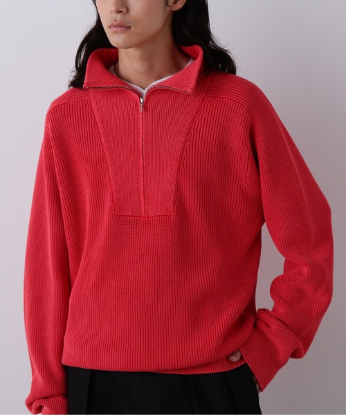 YLEVE(イレーヴ)の「YLEVE / FADED STONEWASH KNIT ZIP PULLOVER(ニット/セーター・メンズ・グレー/レッド/ネイビー・5)」の14枚目の写真