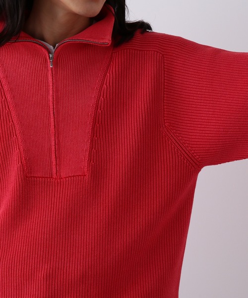 YLEVE(イレーヴ)の「YLEVE / FADED STONEWASH KNIT ZIP PULLOVER(ニット/セーター・メンズ・グレー/レッド/ネイビー・5)」の15枚目の写真